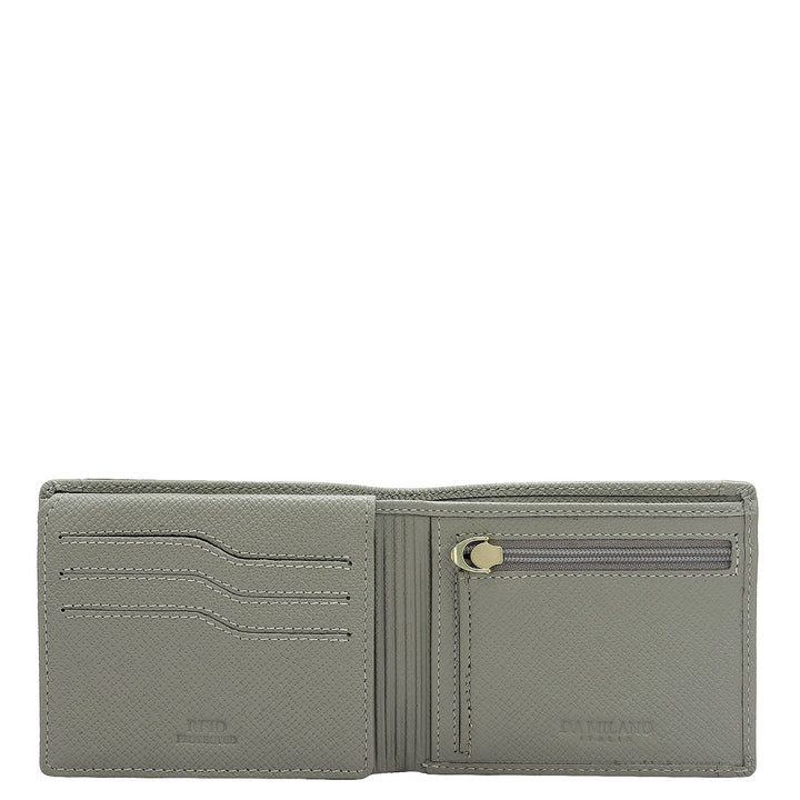 Grey Bifold Leather Mens Wallet