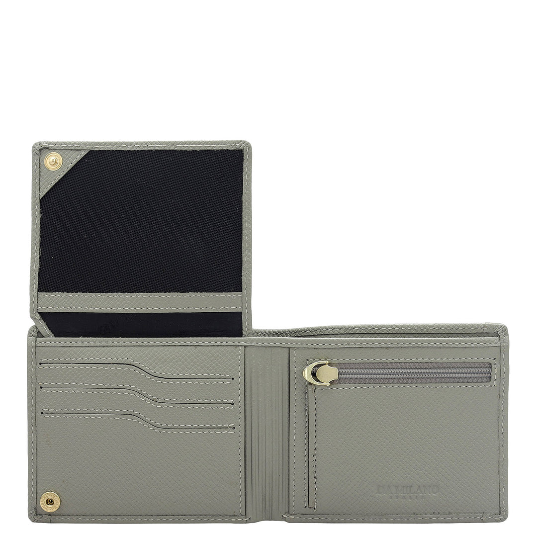 Grey Bifold Leather Mens Wallet