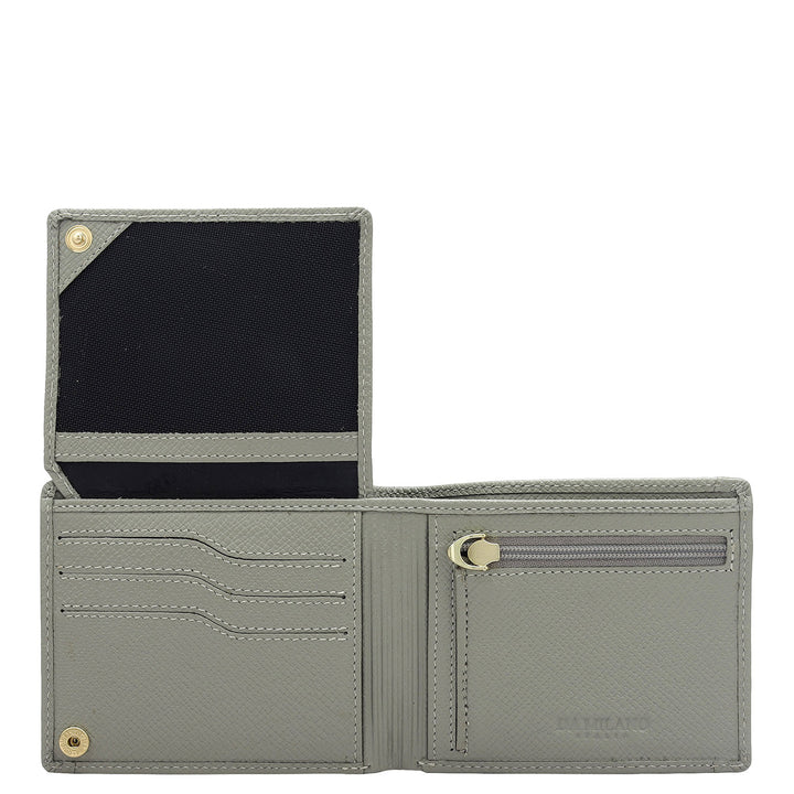 Grey Bifold Leather Mens Wallet
