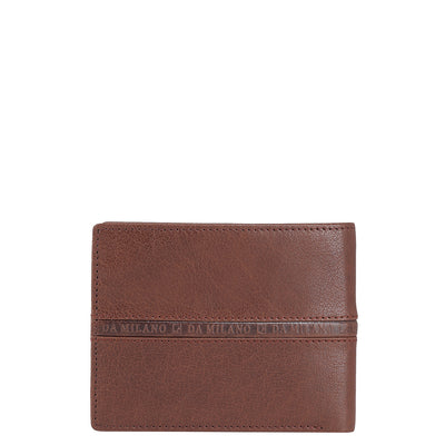 Elephant Pattern Leather Mens Wallet - Brown