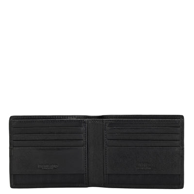 Elephant Pattern Leather Mens Wallet - Black