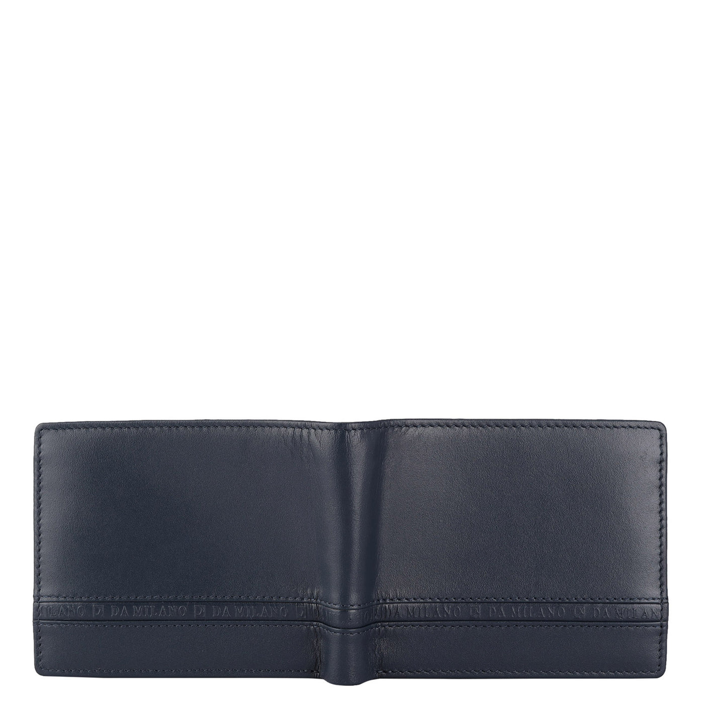 Plain Leather Mens Wallet - Navy