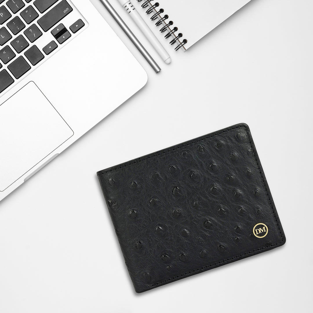 Black Bifold Leather Mens Wallet