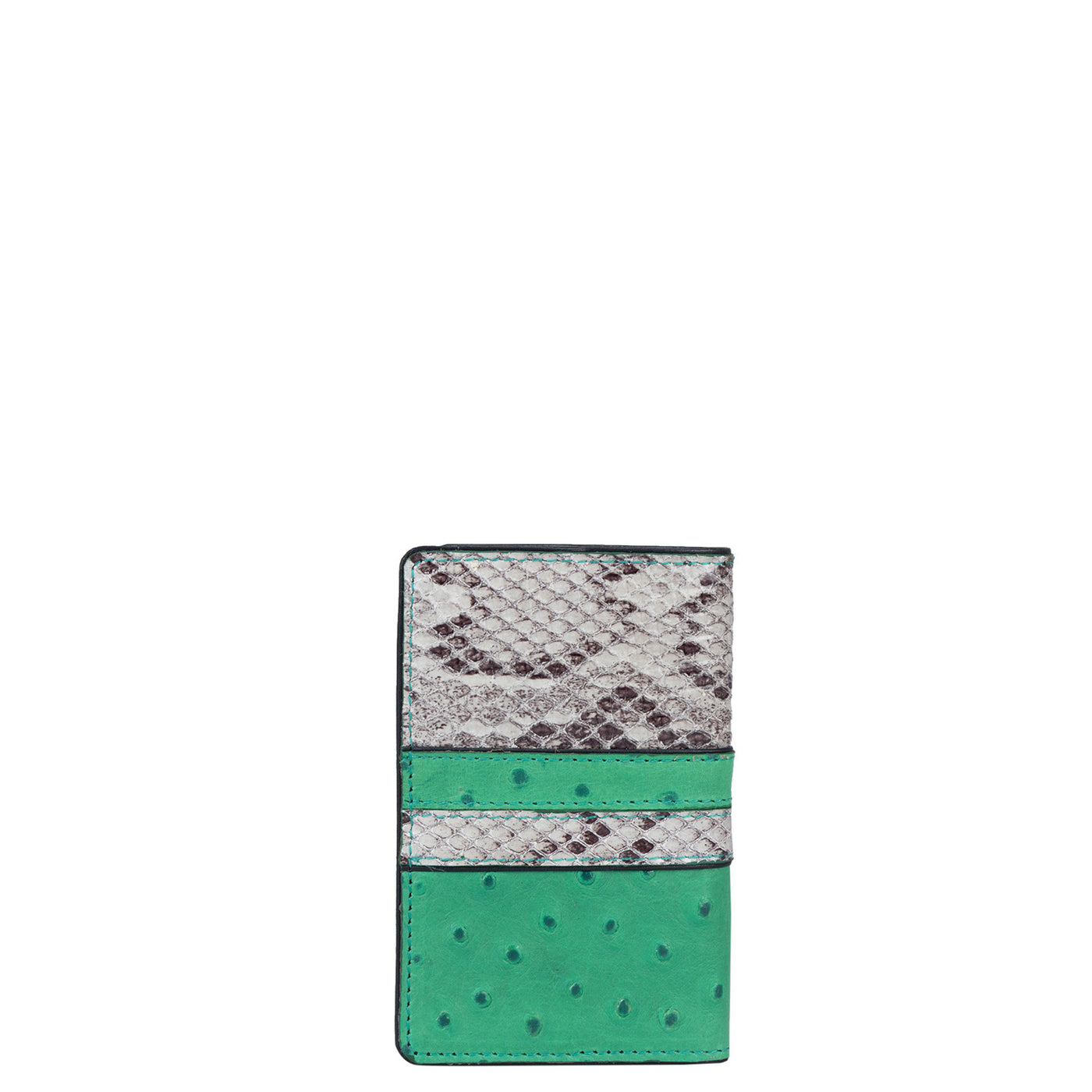 Ostrich Snake Leather Notepad - Green