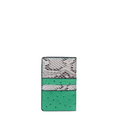 Ostrich Snake Leather Notepad - Green