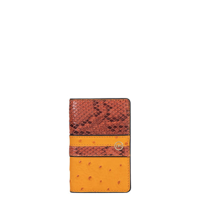 Ostrich Snake Leather Notepad - Orange