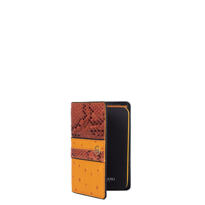 Ostrich Snake Leather Notepad - Orange