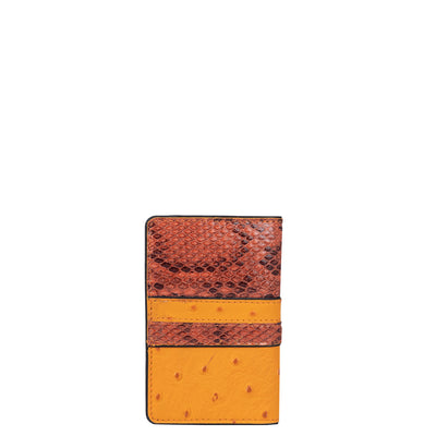 Ostrich Snake Leather Notepad - Orange