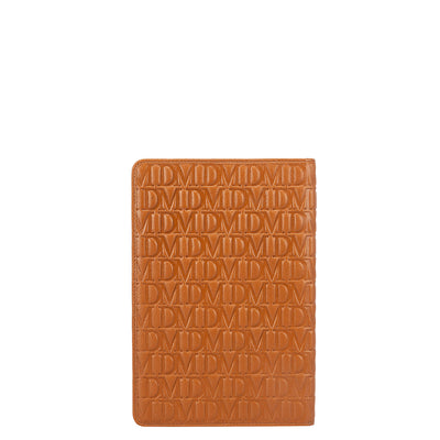 Monogram Leather Notepad - Cognac