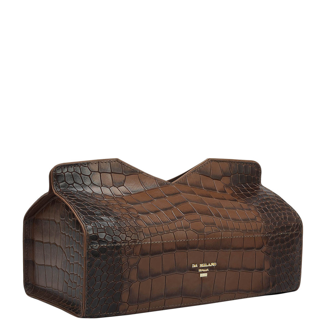 Croco Leather Napkin Case - Date