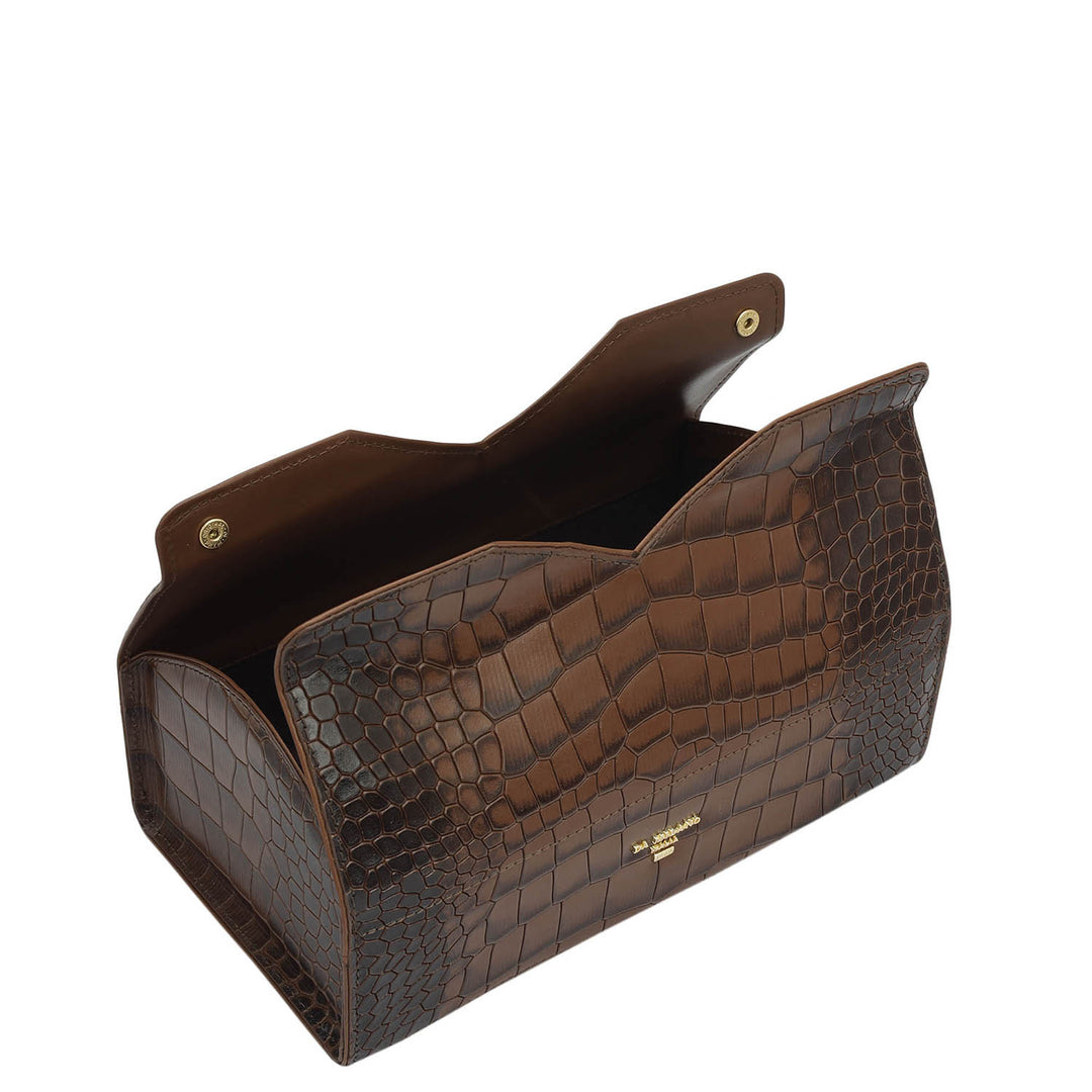 Croco Leather Napkin Case - Date