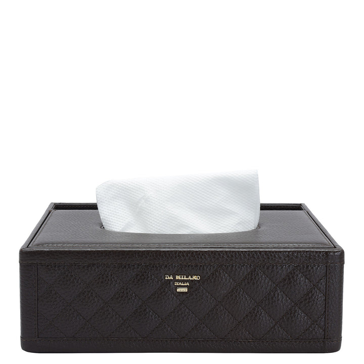 Quilting Wax Leather Napkin Case - Chocolate