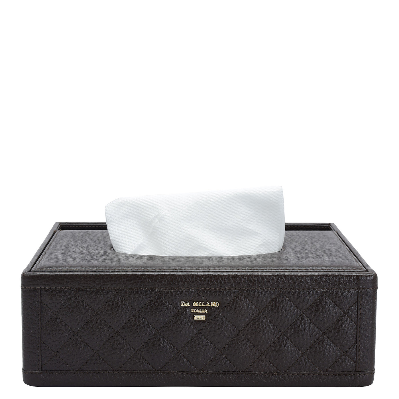 Quilting Wax Leather Napkin Case - Chocolate