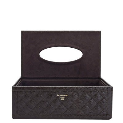 Quilting Wax Leather Napkin Case - Chocolate