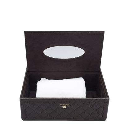 Quilting Wax Leather Napkin Case - Chocolate
