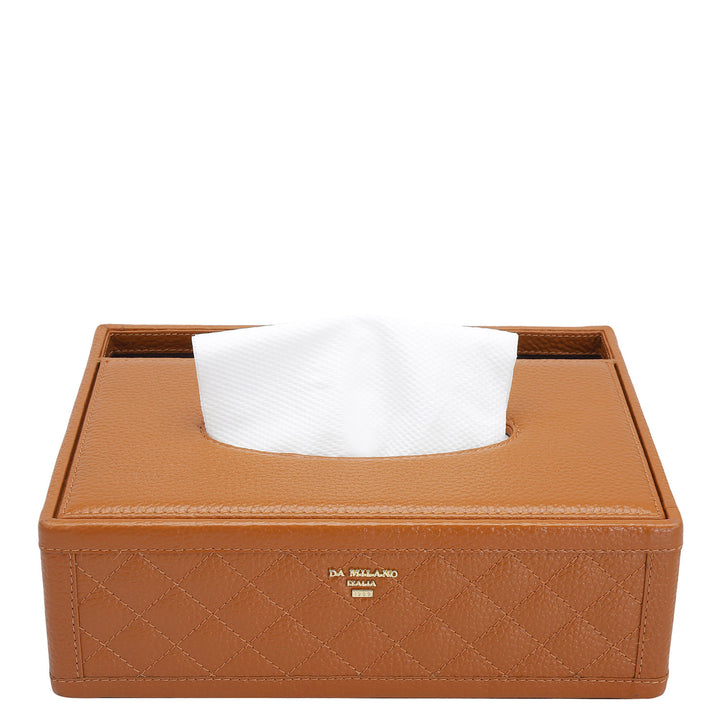 Quilting Wax Leather Napkin Case - Orange