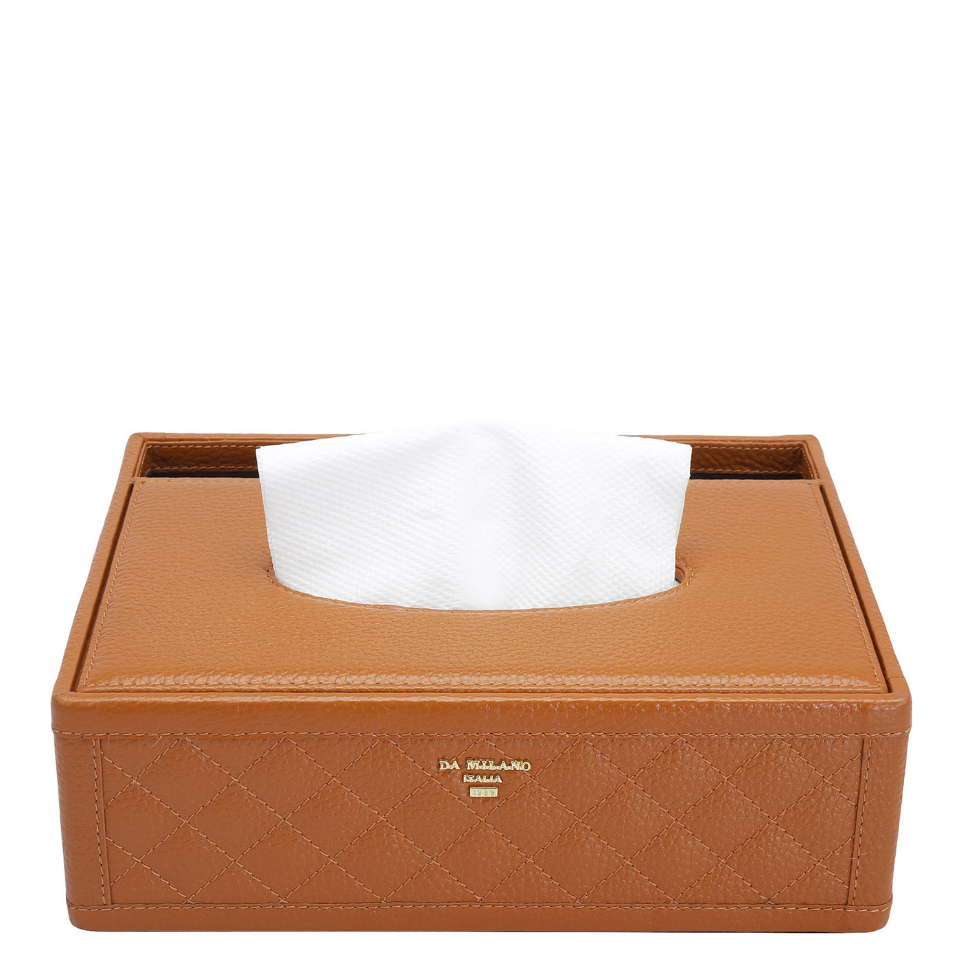 Quilting Wax Leather Napkin Case - Orange