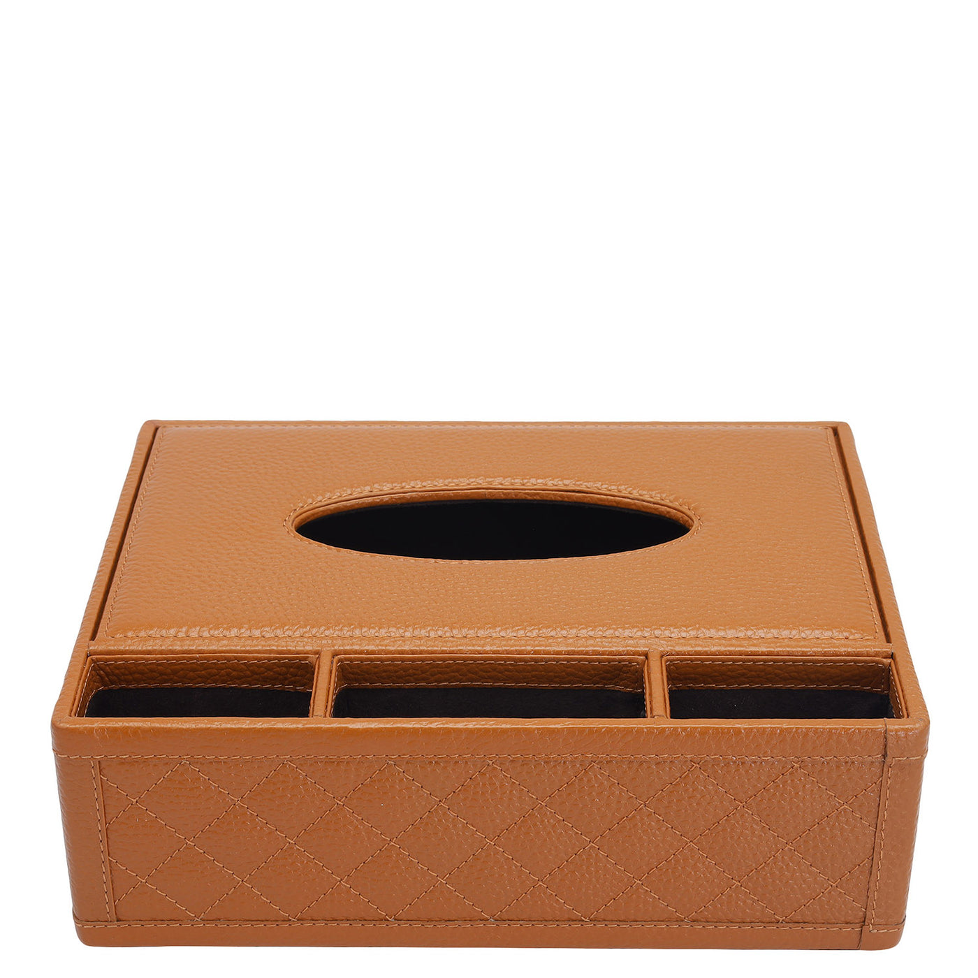 Quilting Wax Leather Napkin Case - Orange