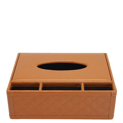Quilting Wax Leather Napkin Case - Orange