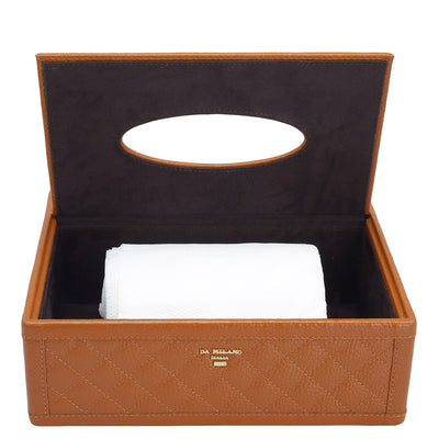 Quilting Wax Leather Napkin Case - Orange
