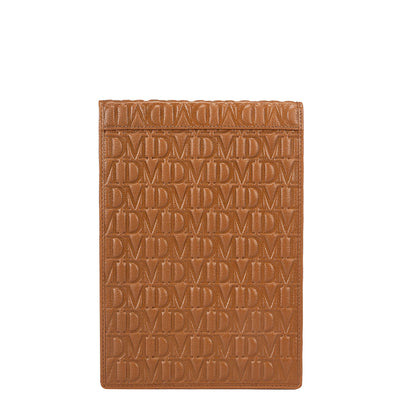 Monogram Leather Notepad - Cognac