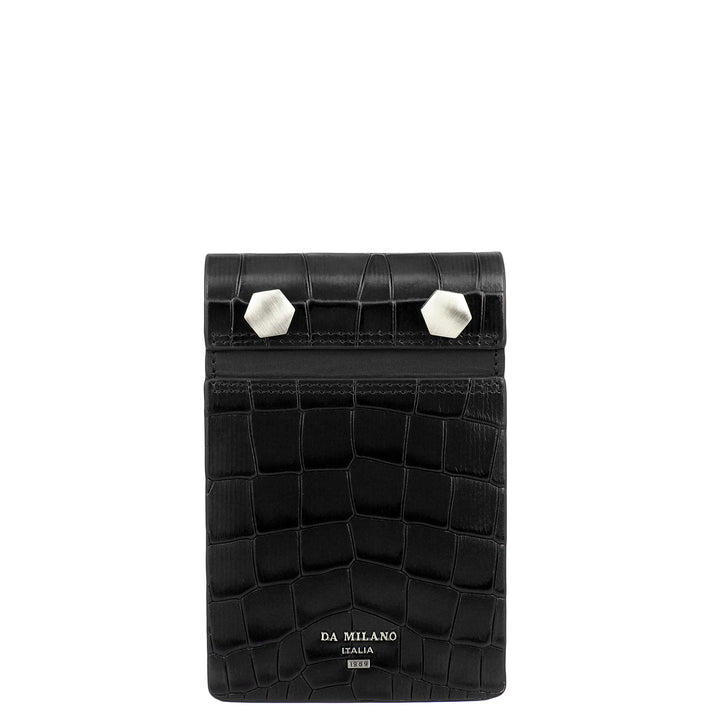 Croco Leather Notepad - Black