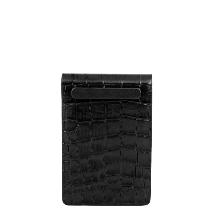 Croco Leather Notepad - Black