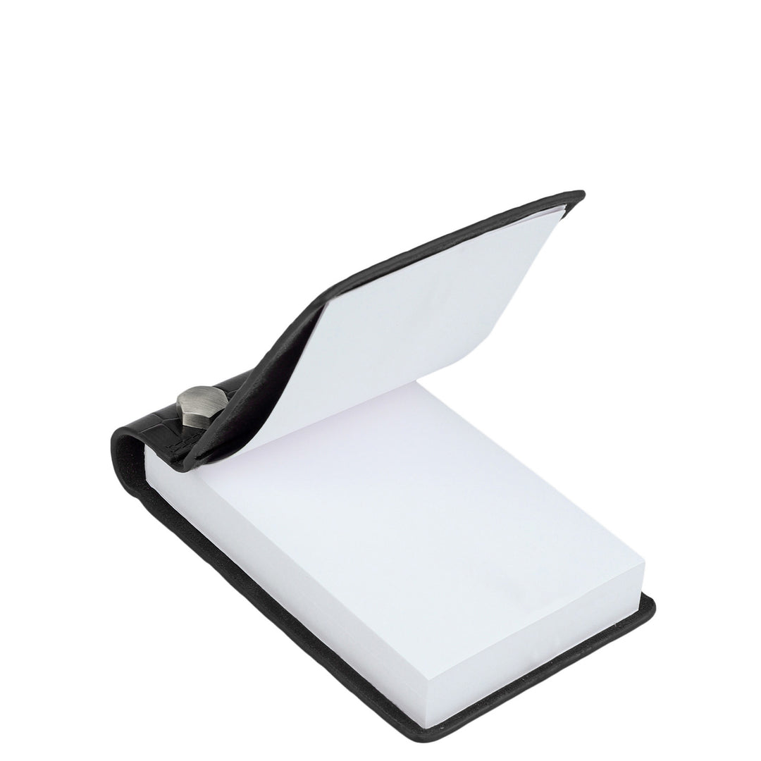 Croco Leather Notepad - Black