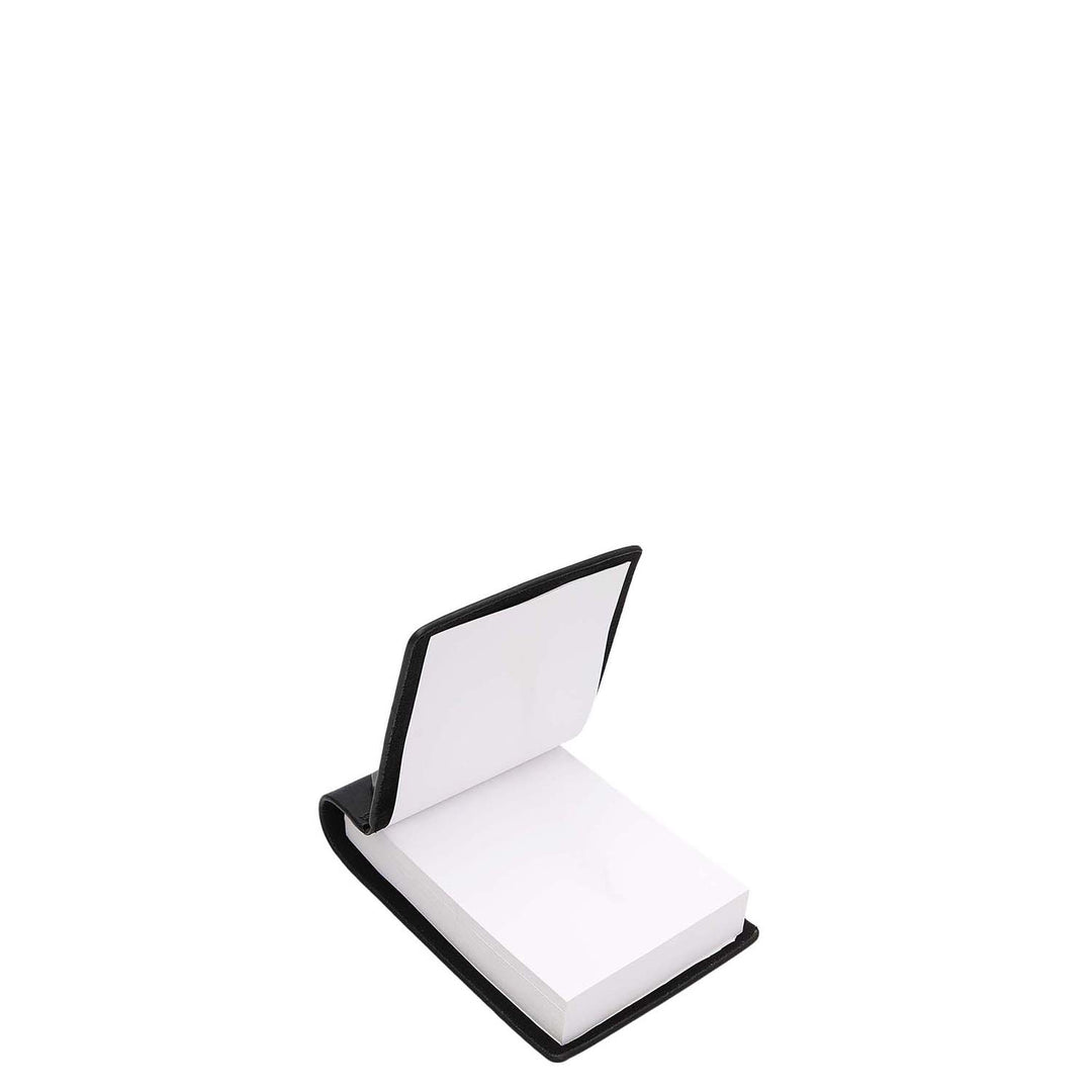 Plain Leather Notepad - Black