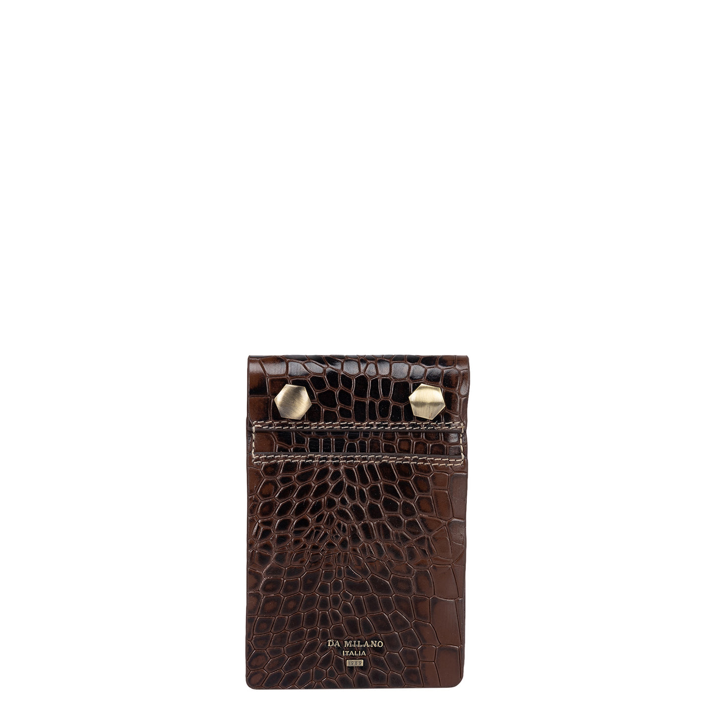 Croco Leather Notepad - Brown