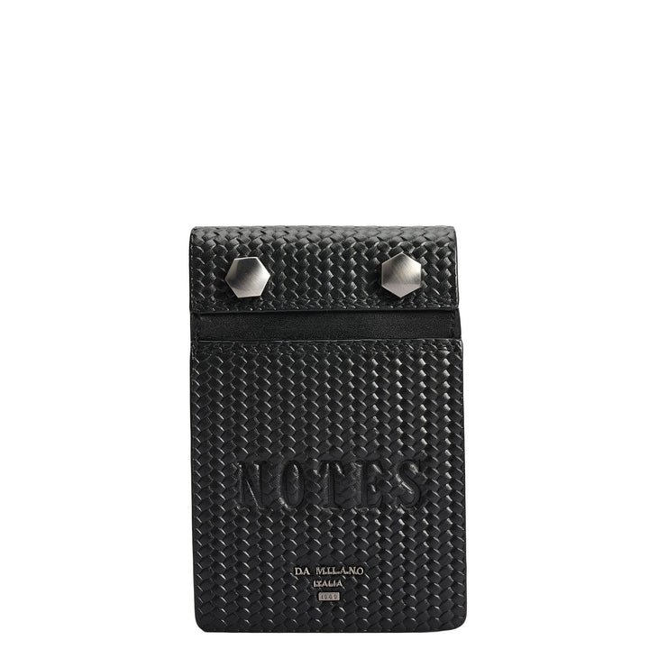 Mat Emboss Leather Notepad - Black