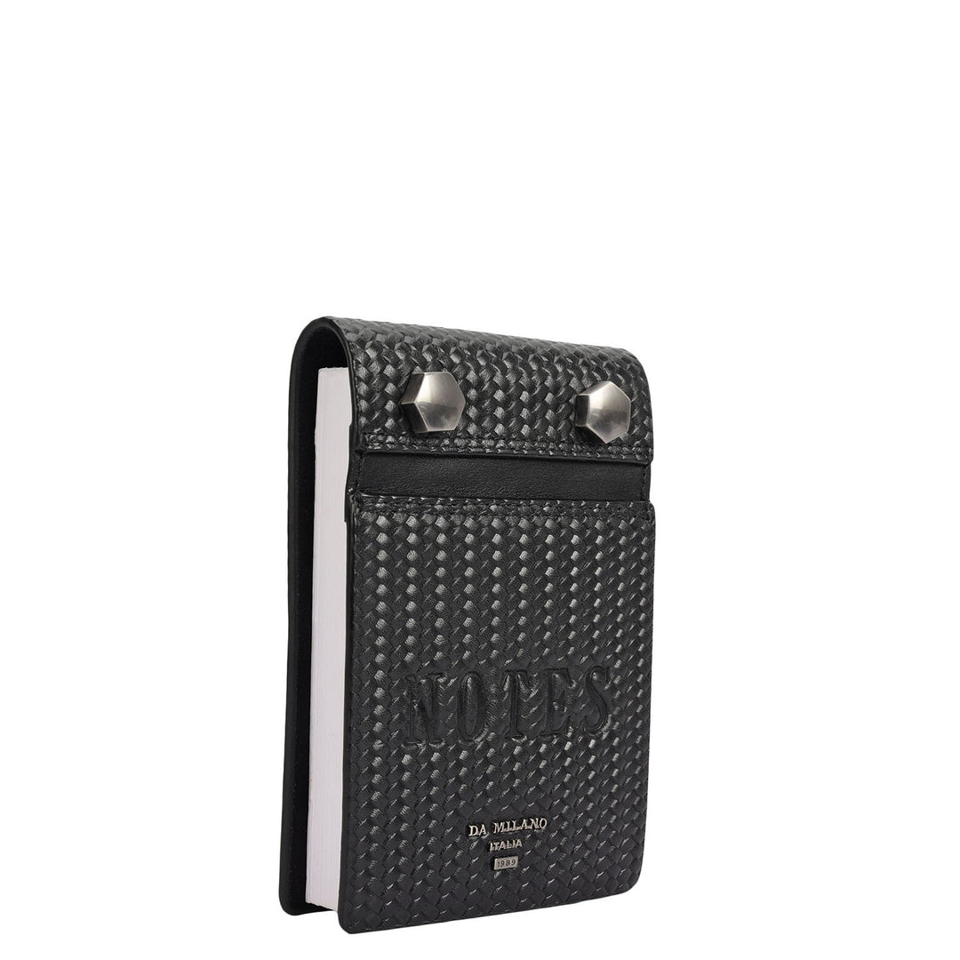 Mat Emboss Leather Notepad - Black