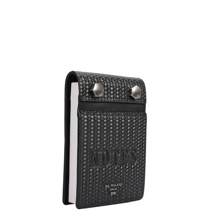 Mat Emboss Leather Notepad - Black