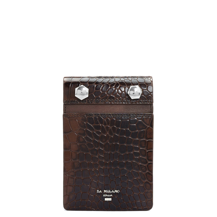 Croco Leather Notepad - Brown