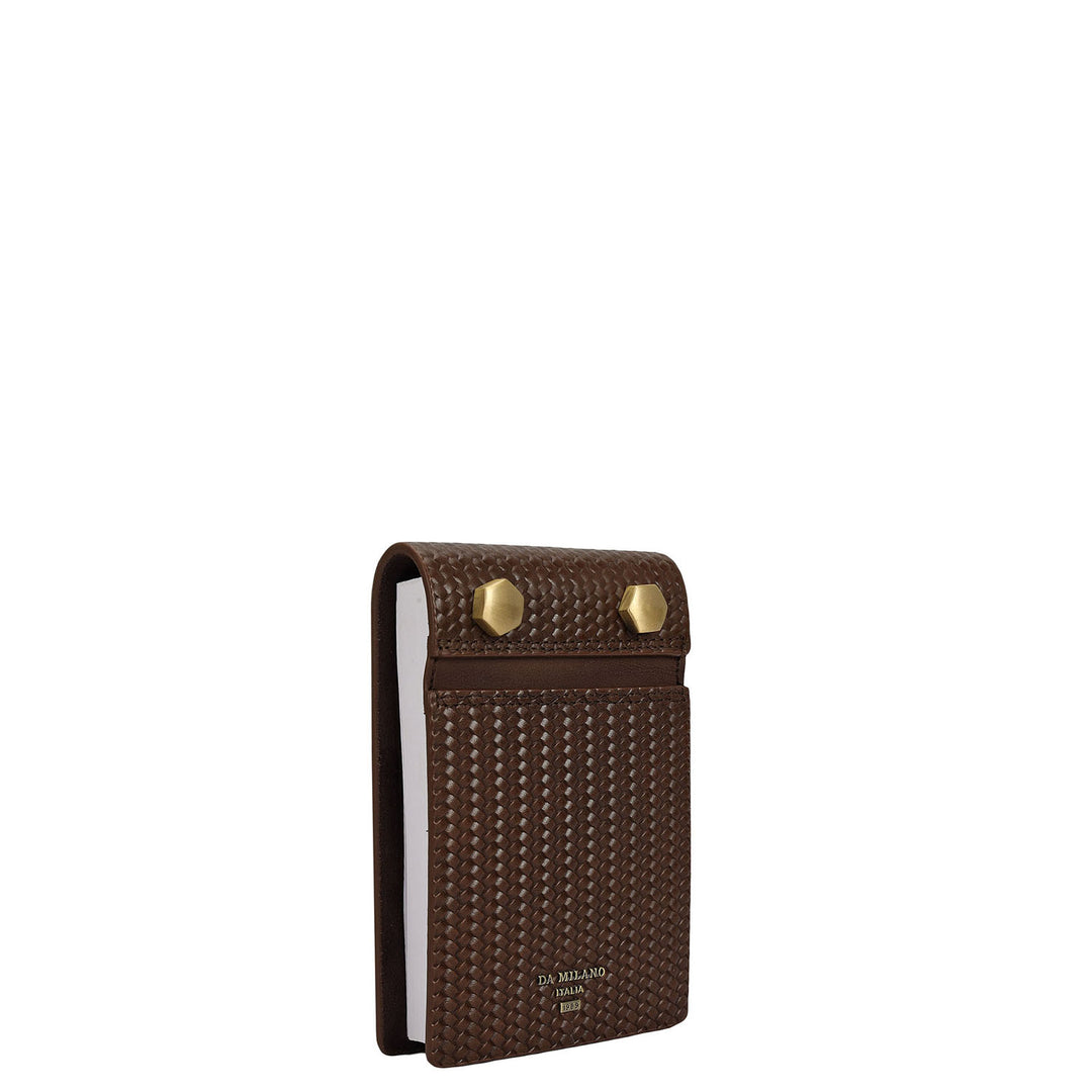 Mat Emboss Leather Notepad - Brown