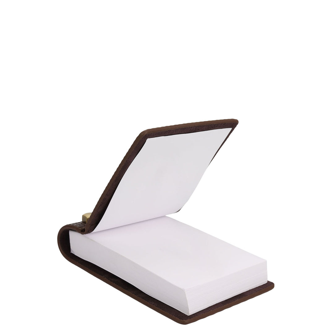 Mat Emboss Leather Notepad - Brown