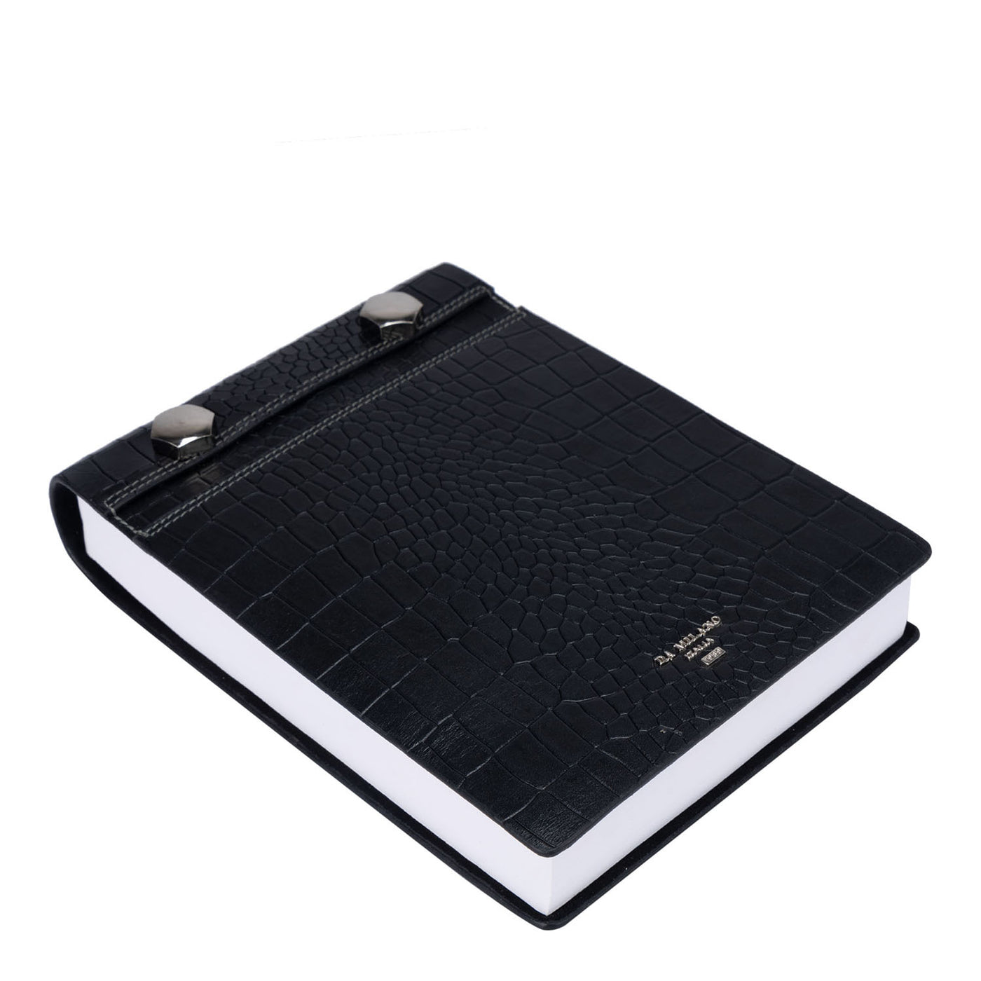 Croco Leather Notepad - Black