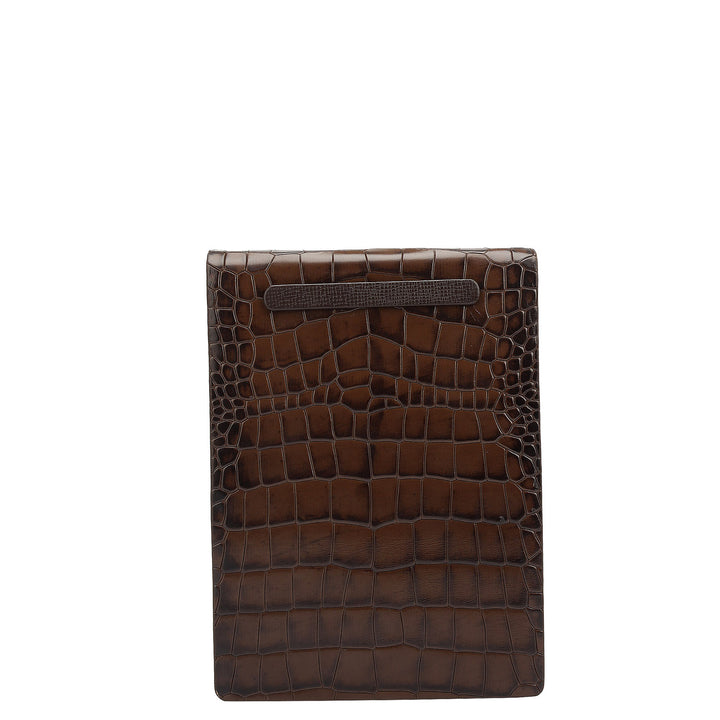 Croco Leather Notepad - Brown