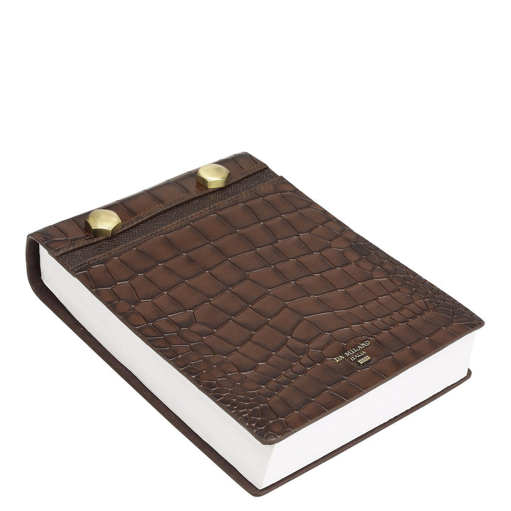 Croco Leather Notepad - Brown