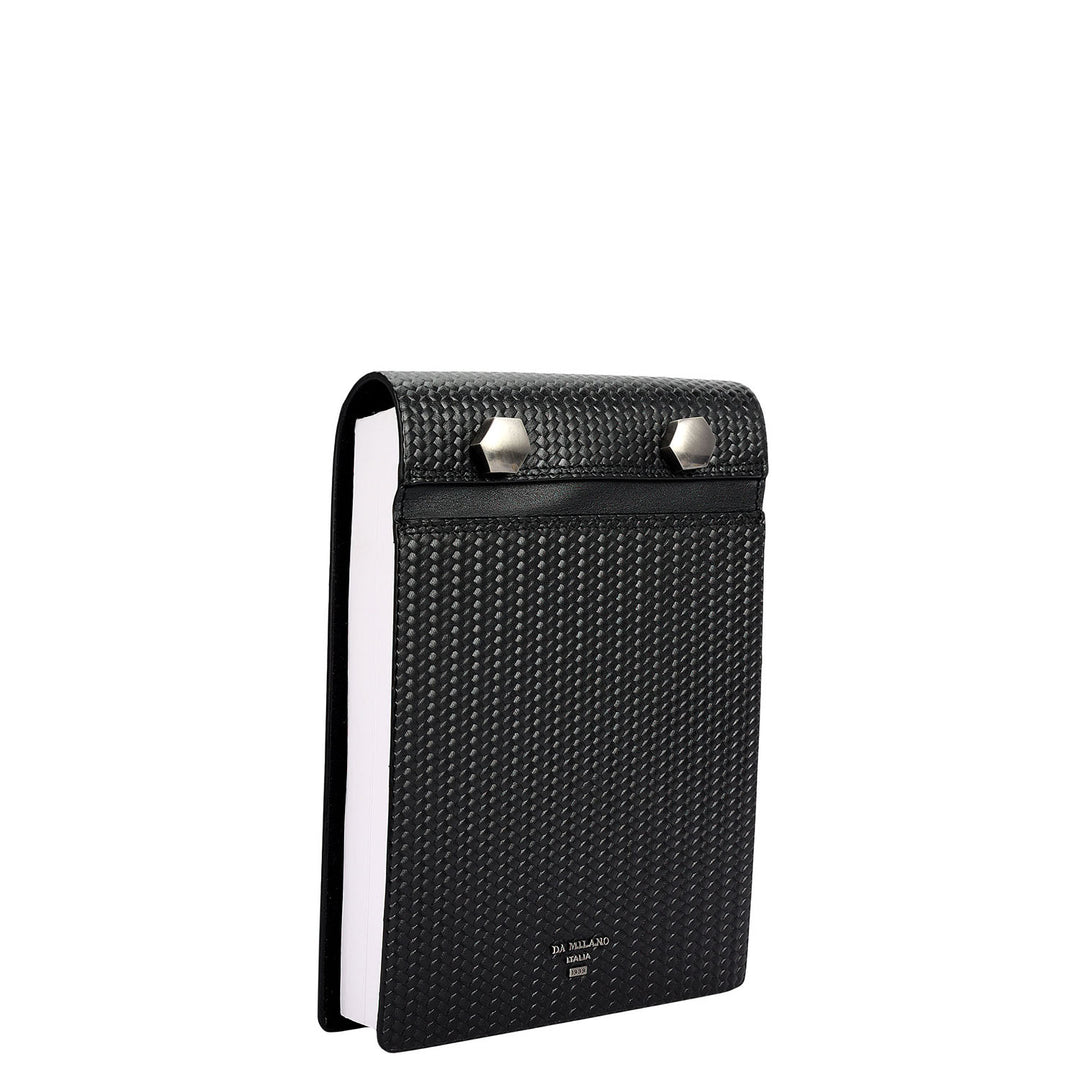 Mat Emboss Leather Notepad - Black