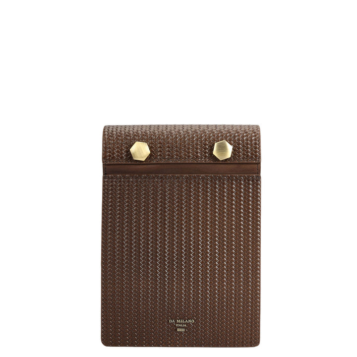 Mat Emboss Leather Notepad - Brown