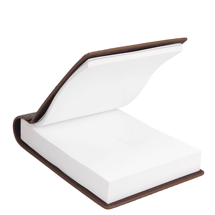 Mat Emboss Leather Notepad - Brown