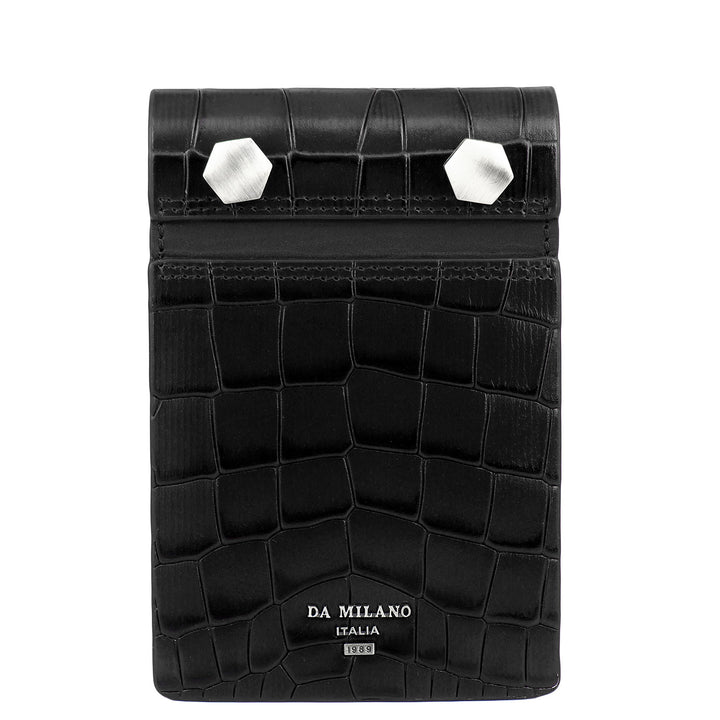 Croco Leather Notepad - Black
