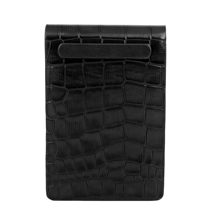 Croco Leather Notepad - Black