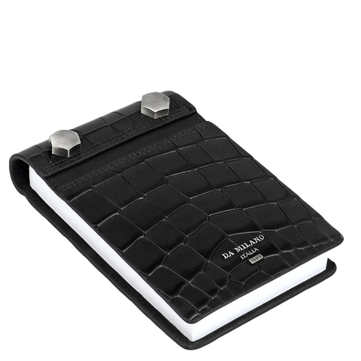 Croco Leather Notepad - Black