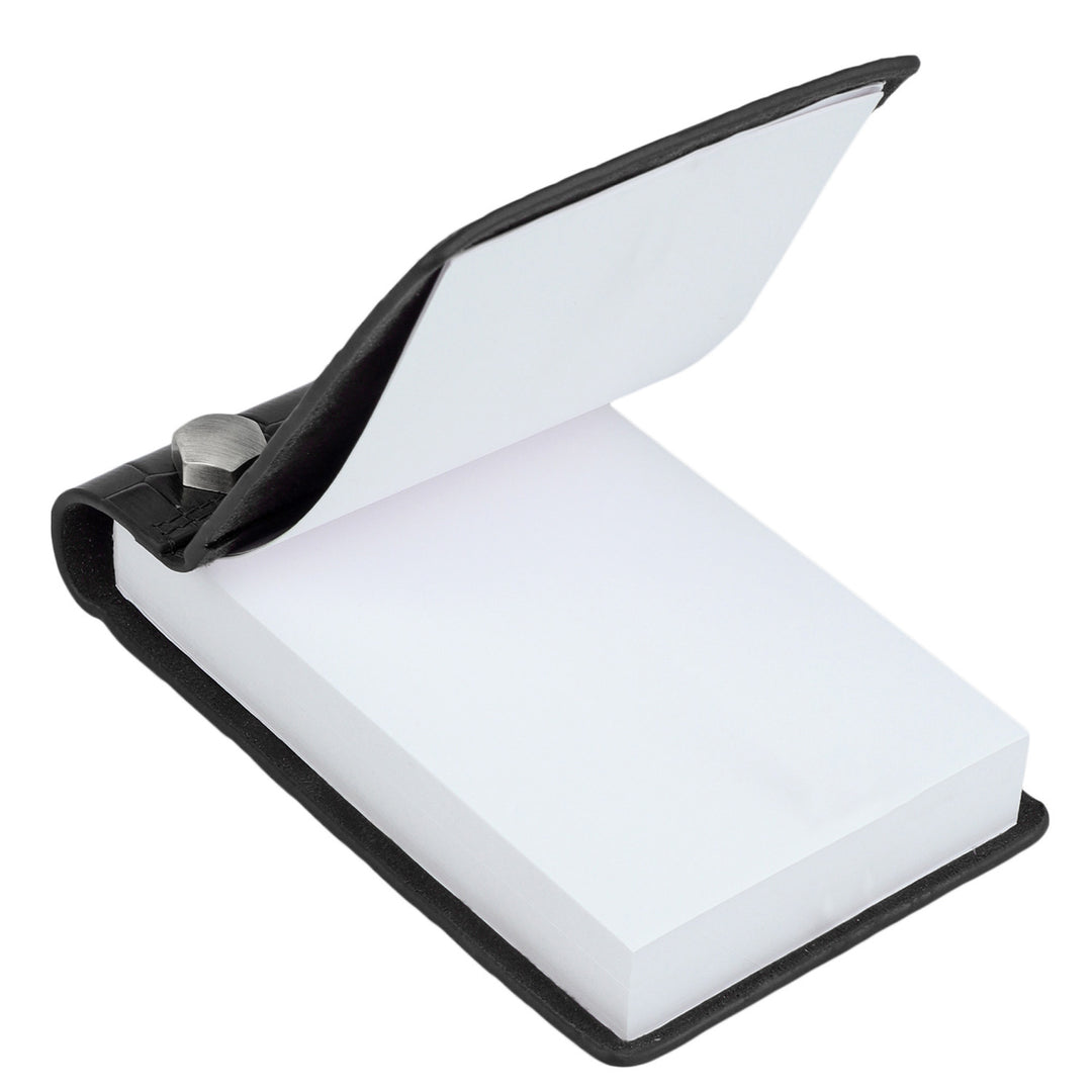 Croco Leather Notepad - Black