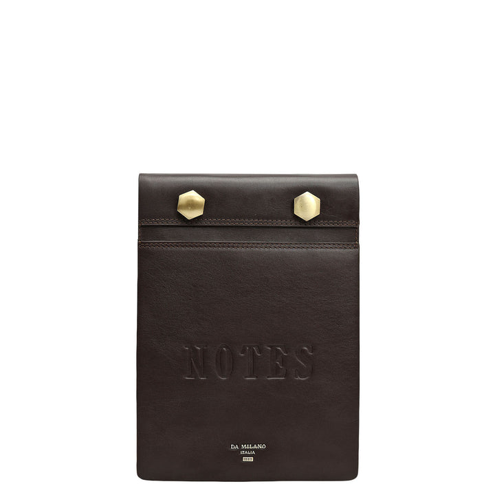 Plain Leather Notepad - Brown