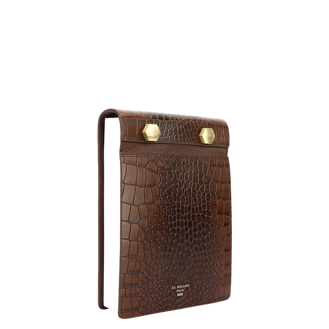 Croco-Texture Notepad - Walnut