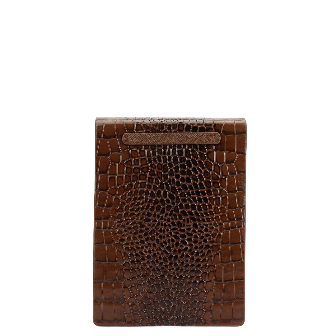Croco-Texture Notepad - Walnut