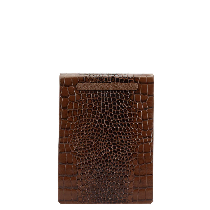 Croco-Texture Notepad - Walnut